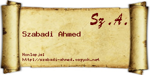 Szabadi Ahmed névjegykártya
